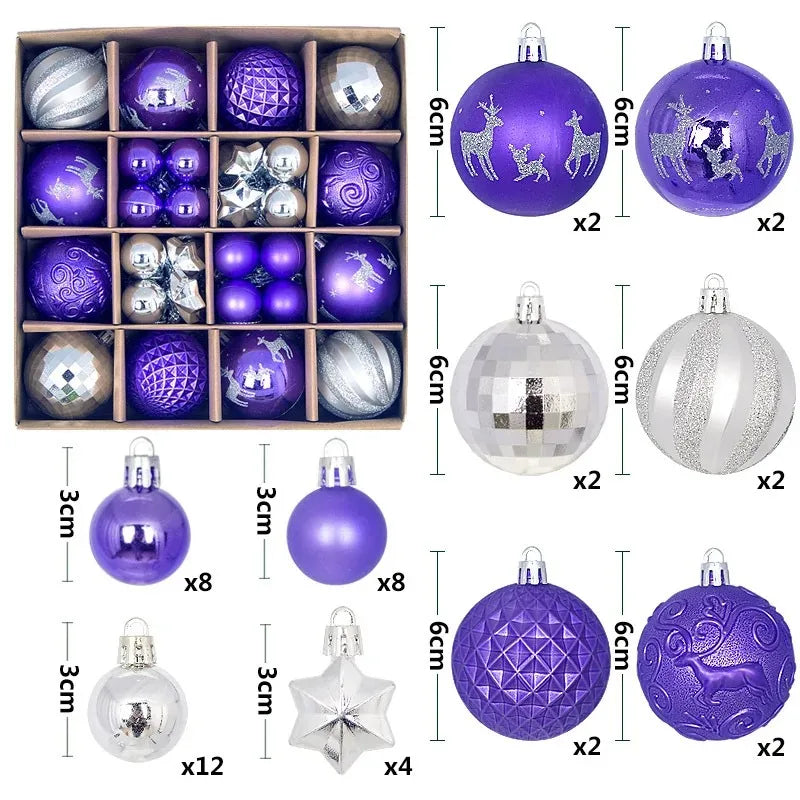 Charming 44Pcs Christmas Ball Ornament Collection ATHLEXES
