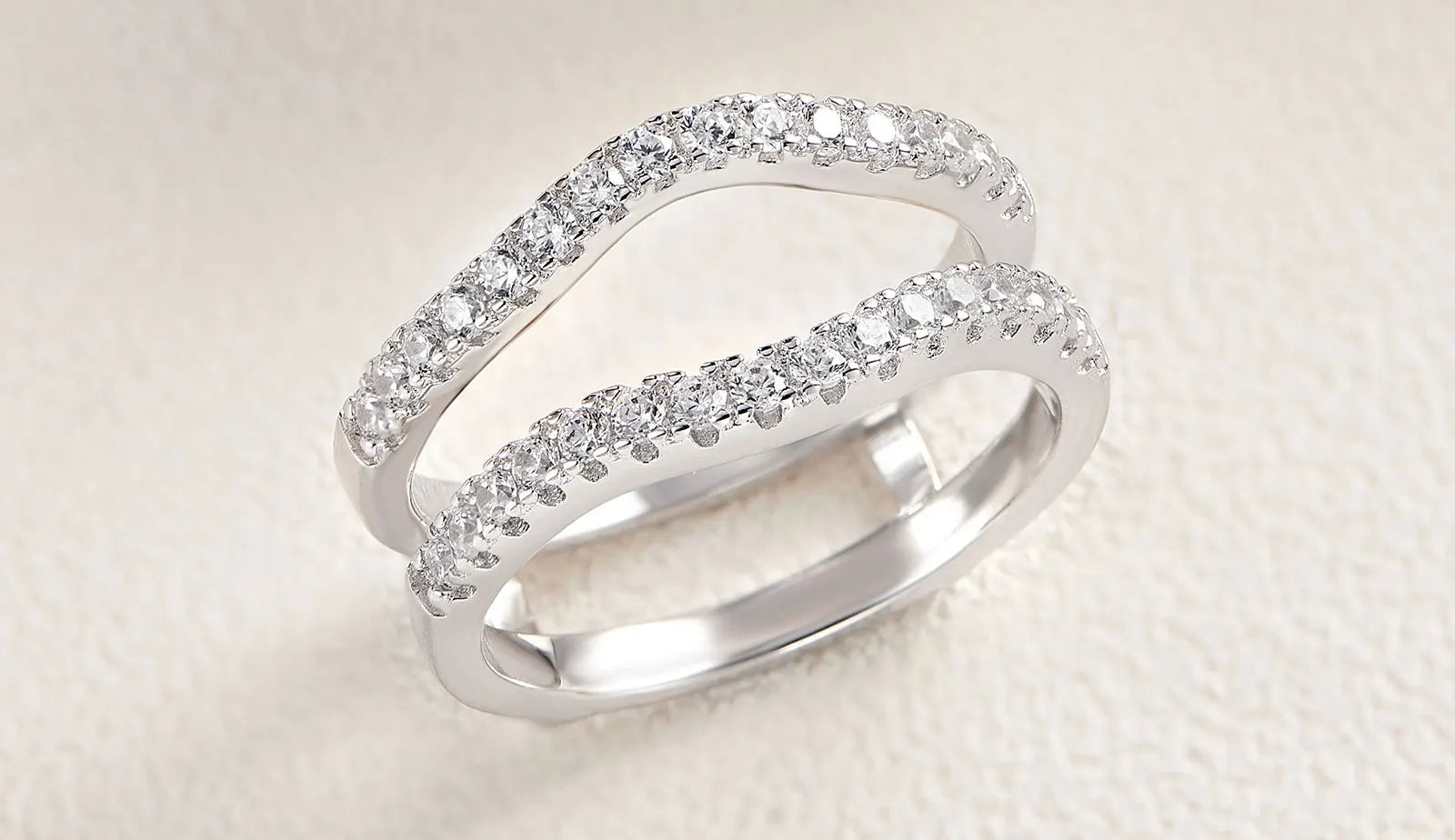 Newshe Sterling Silver Pear Cut Ring Enhancer Set ATHLEXES
