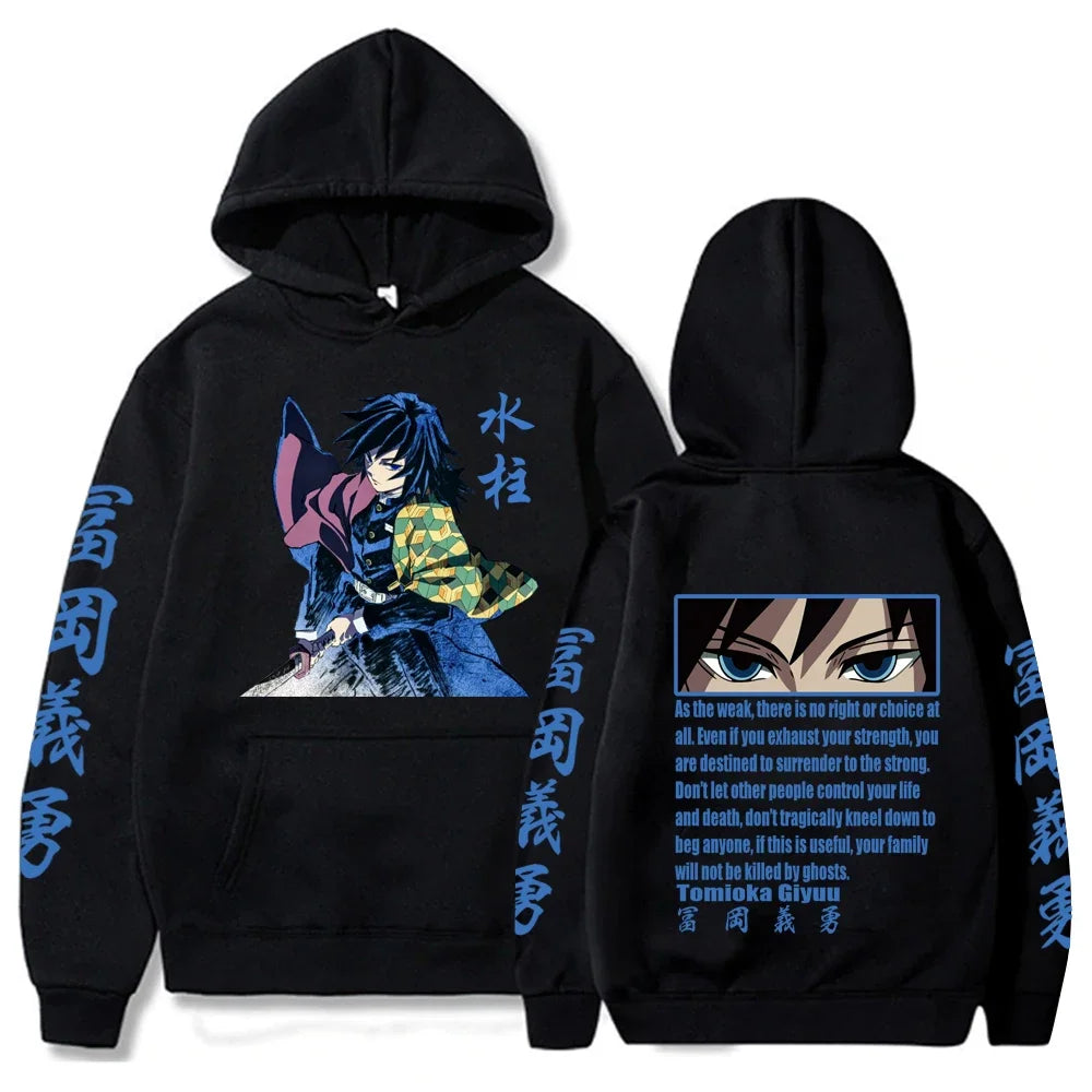 Demon Slayer Anime Hoodie Tomioka Giyuu Printed Sweatshirt ATHLEXES