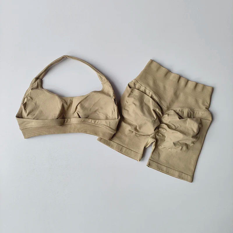PeachFit High Waist Yoga Bra and Shorts Set ATHLEXES