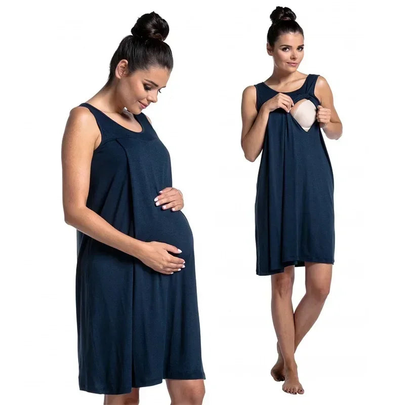 Elegant Maternity Nursing Gown for Comfortable Care ATHLEXES