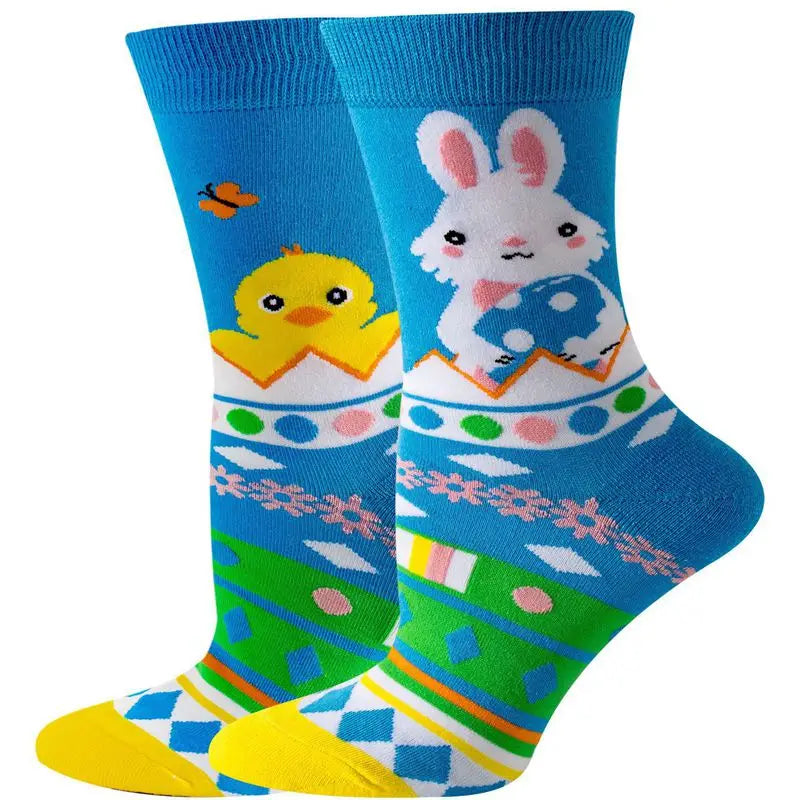 Colorful Cotton Women's Socks - Trendy Hedgehog & Sloth Designs ATHLEXES