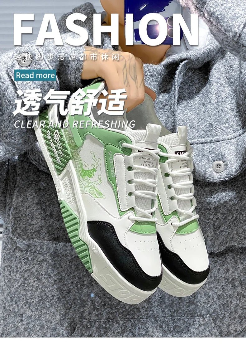 Men's shoes summer 2024 new Hong Kong style breathable sports and leisure shoes trend versatile shoes niche original board ATHLEXES