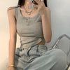 Chic Ribbed Button-Down Tank Top for Women ATHLEXES