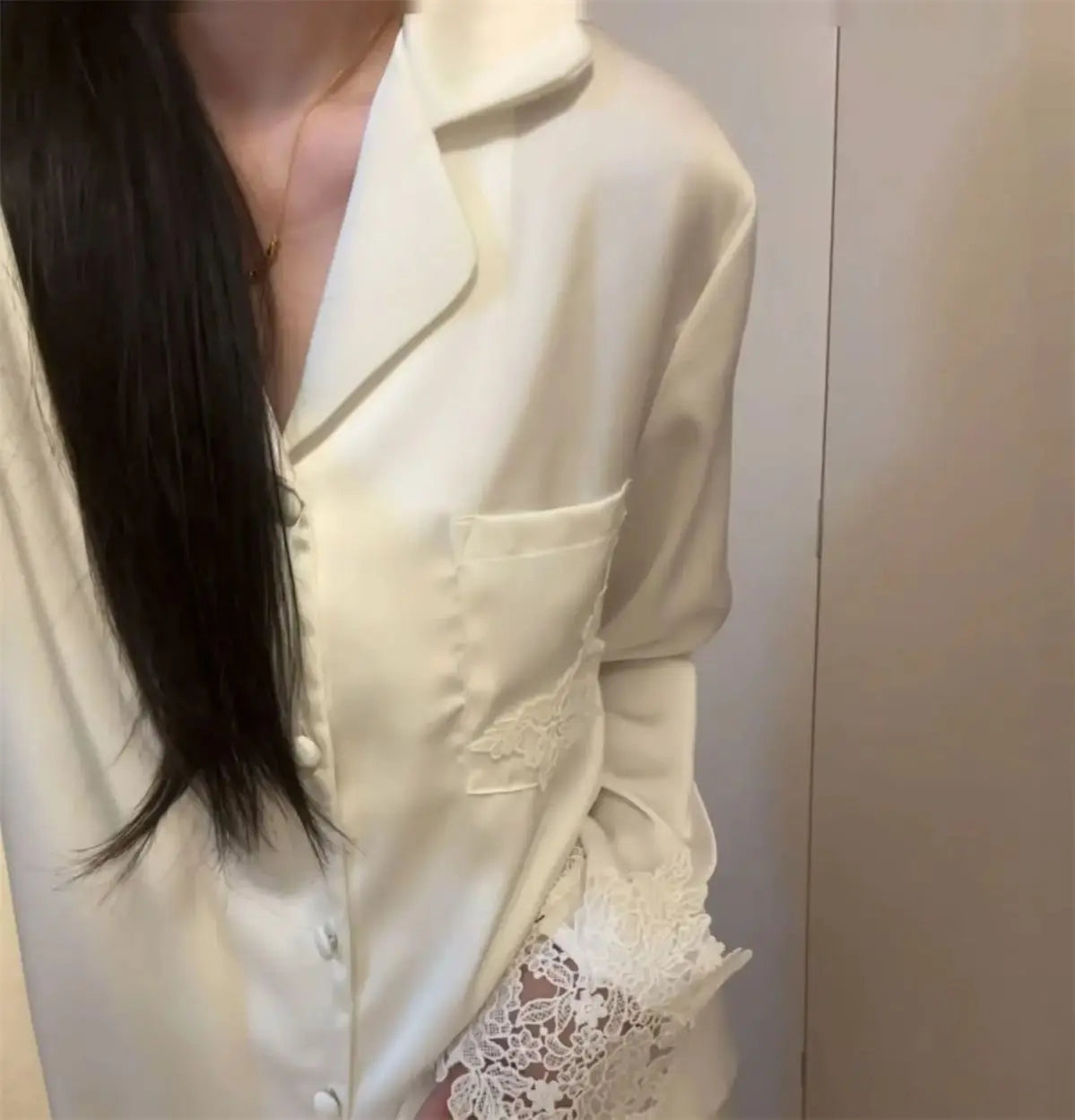 SilkDream Lace Satin Women's Pajama Set ATHLEXES