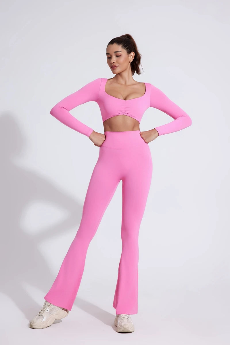 JoyFit High Waisted Bell Bottom Yoga Pants ATHLEXES