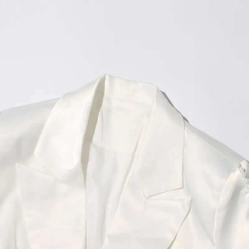 Elegant 3D Flower Blazer and Wide Leg Pant Set ATHLEXES