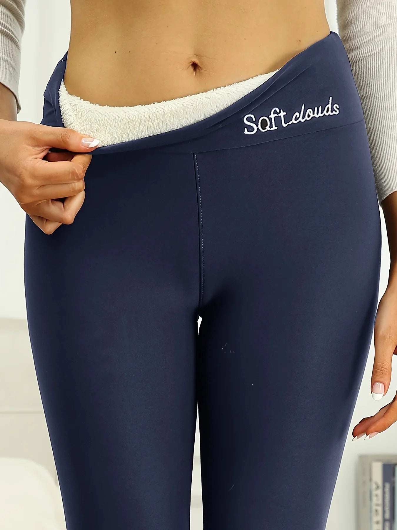 CozyChic Plush-Lined Winter Leggings with Embroidery ATHLEXES