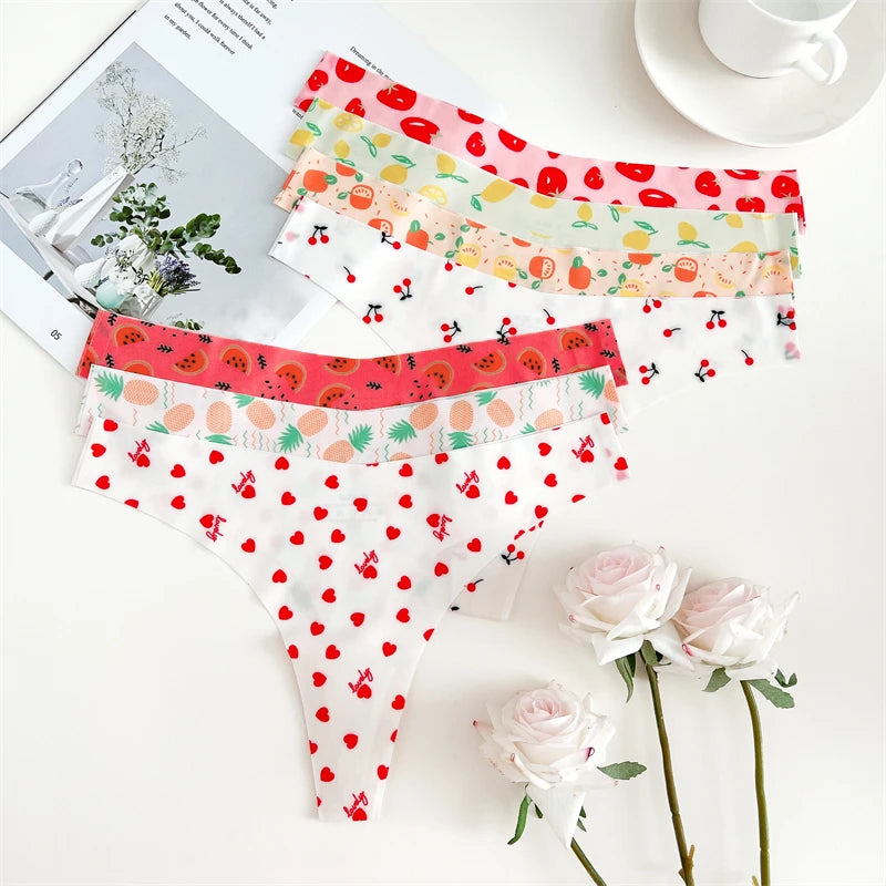 FINETOO 4Pcs Ultra Soft Leopard Print Thongs Comfort Lingerie ATHLEXES