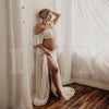 Elegant Maternity Off Shoulder Chiffon Dress ATHLEXES
