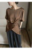Chic Satin Half Sleeve Blouse for Women ATHLEXES