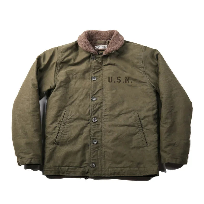 NON STOCK USN N-1 Military Style Warm Coat with Sherpa Lining ATHLEXES