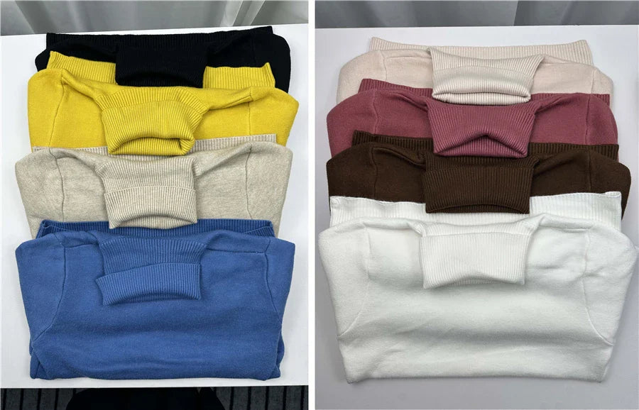 Luxurious Thicken Velvet Turtleneck Sweater for Winter Elegance ATHLEXES