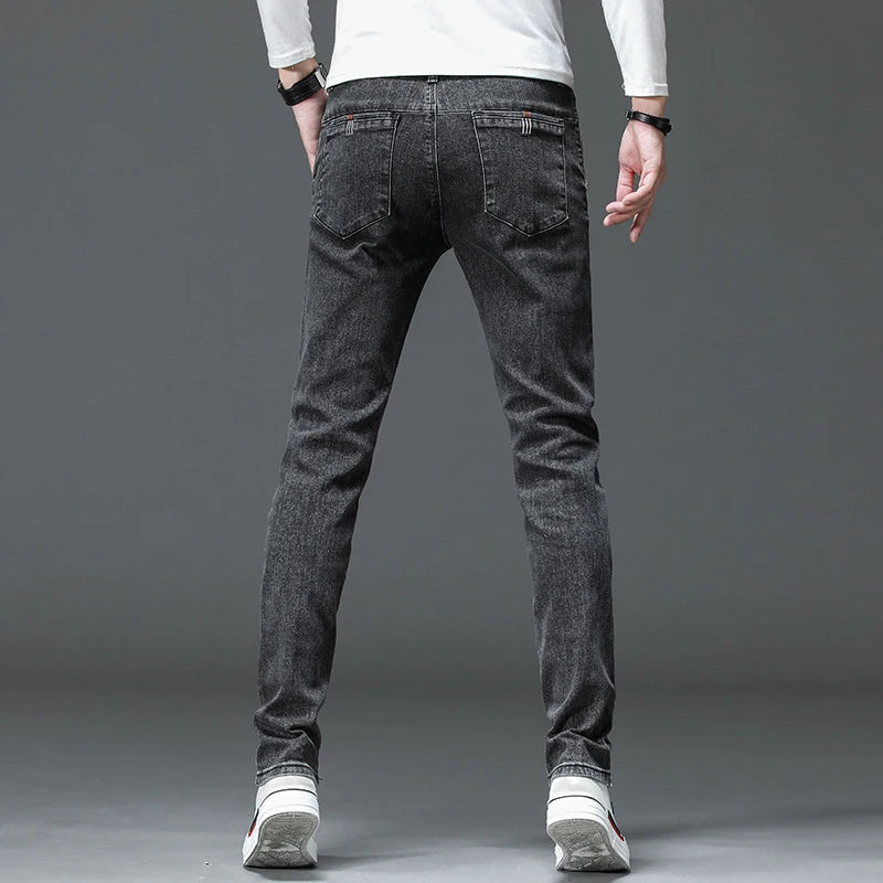 Classic Slim Stretch Black & Dark Gray Men's Jeans Trousers ATHLEXES