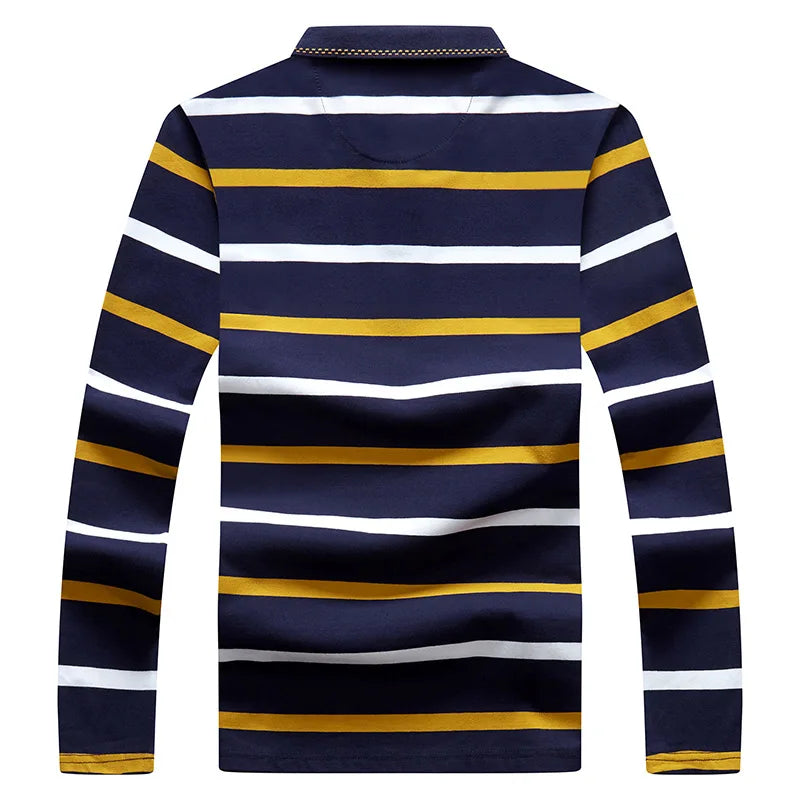 Elite Stripe Embroidered Long Sleeve Polo Shirt ATHLEXES