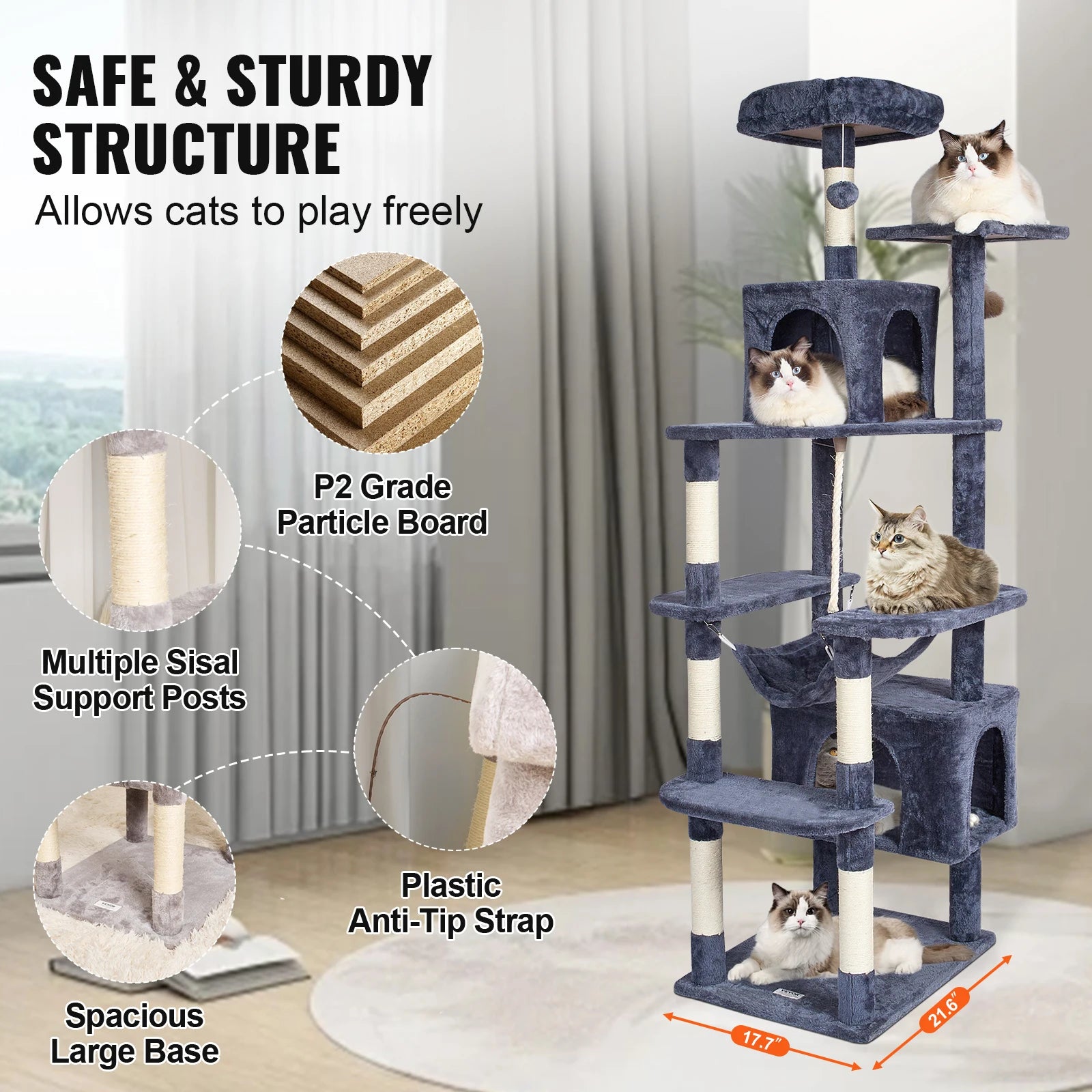 VEVOR Ninth Floor Cat Tree Tower ATHLEXES