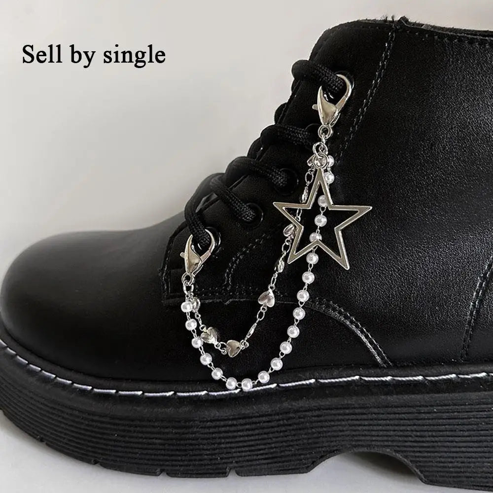 Pearl Charm Metal Shoe Buckle Chain Decorations ATHLEXES