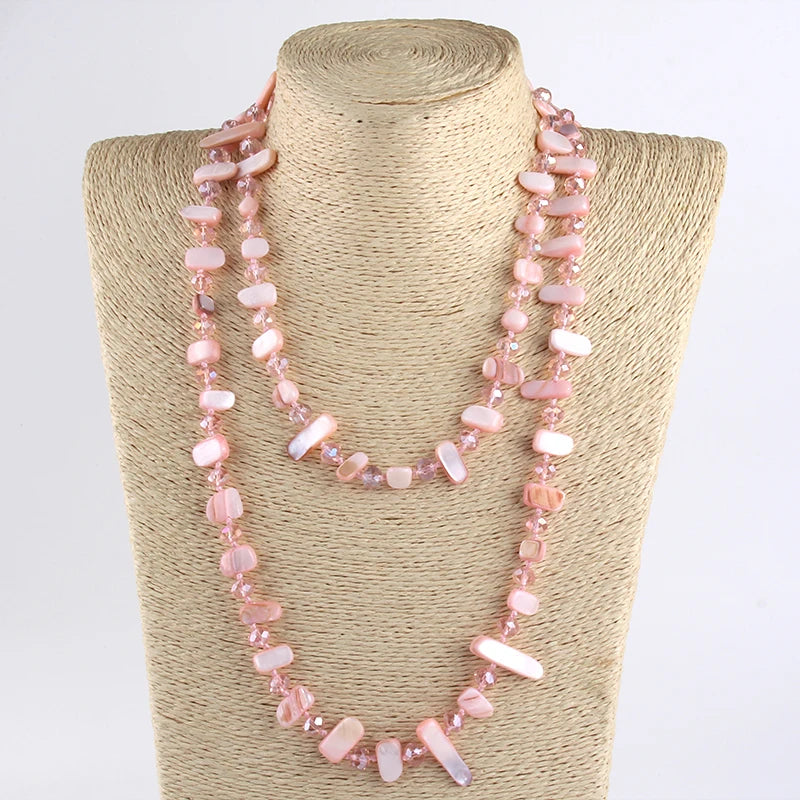Rainbow Crystal Shell Necklace for Womenâ??s Gift ATHLEXES