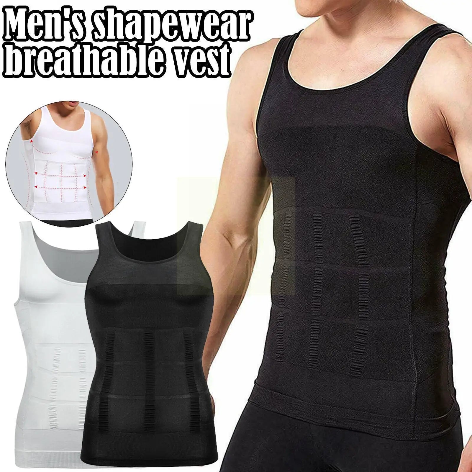 SlimFit Control Shapewear Vest for Men - Breathable Fitness Shirt ATHLEXES