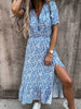 Elegant Floral V Neck Maxi Dress for Women ATHLEXES
