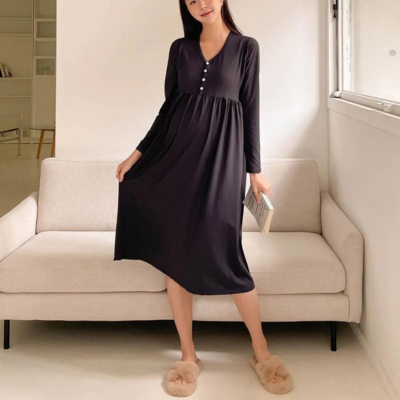 Maternity Comfort Nursing Sleepwear Gown ATHLEXES