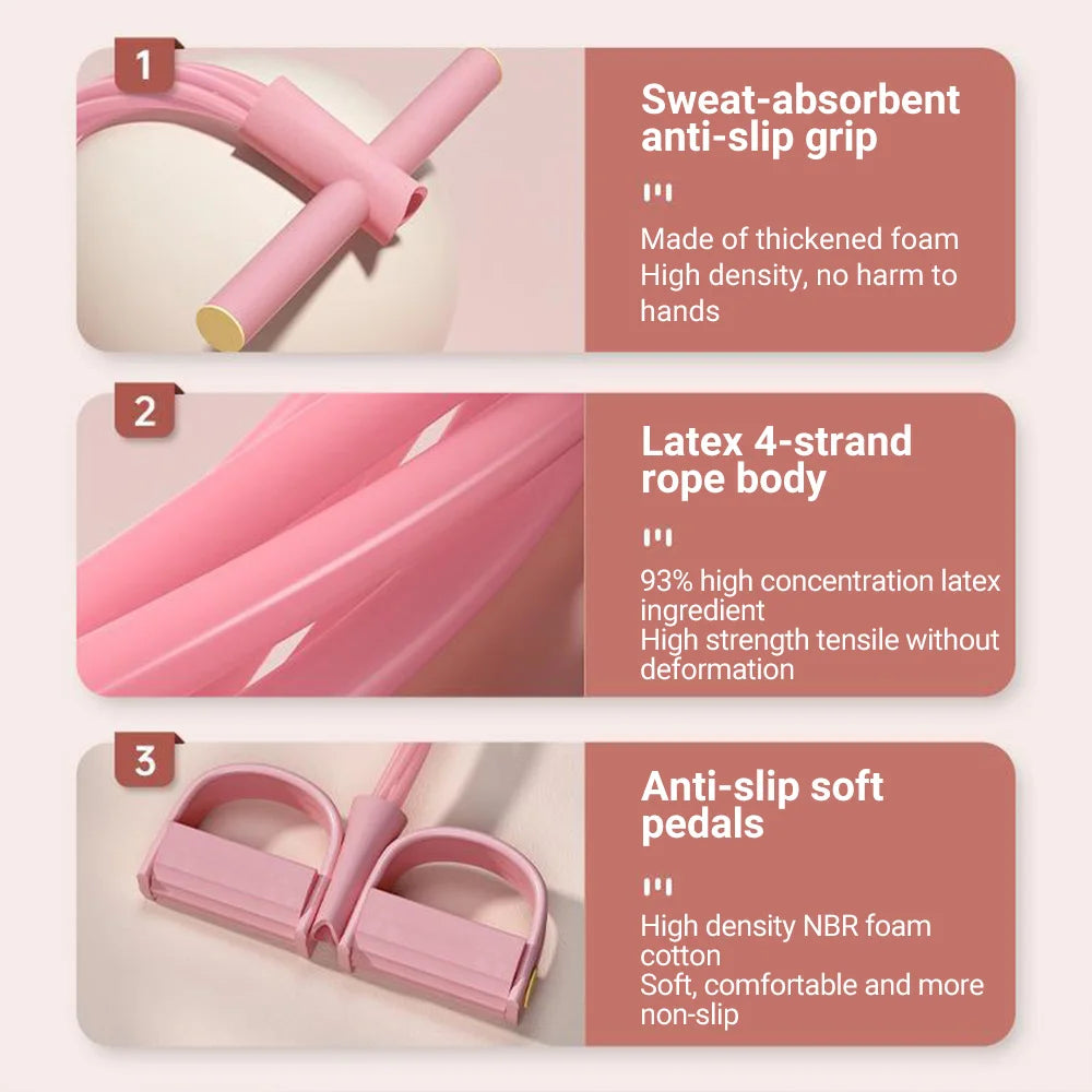 ResistFit 6-Tube Yoga Pedal Resistance Bands ATHLEXES