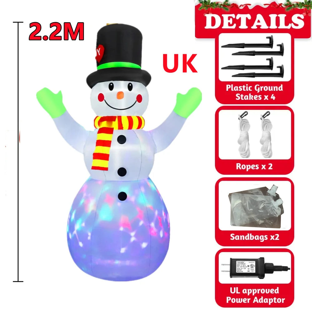 Festive Glow Snowman Inflatable with LED Lights Decor ATHLEXES