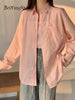 Beiyingni 2024 Spring Autumn Women's Oversized Blouse with Pockets ATHLEXES