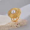 Lustrous Wavelet Gold Pendant with Moonstone ATHLEXES