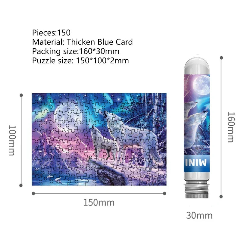 Wolf Art Test Tube Puzzle: 150PCS Decompression Game ATHLEXES