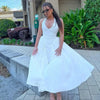 Chic White Backless Halter Dress for Summer Events ATHLEXES