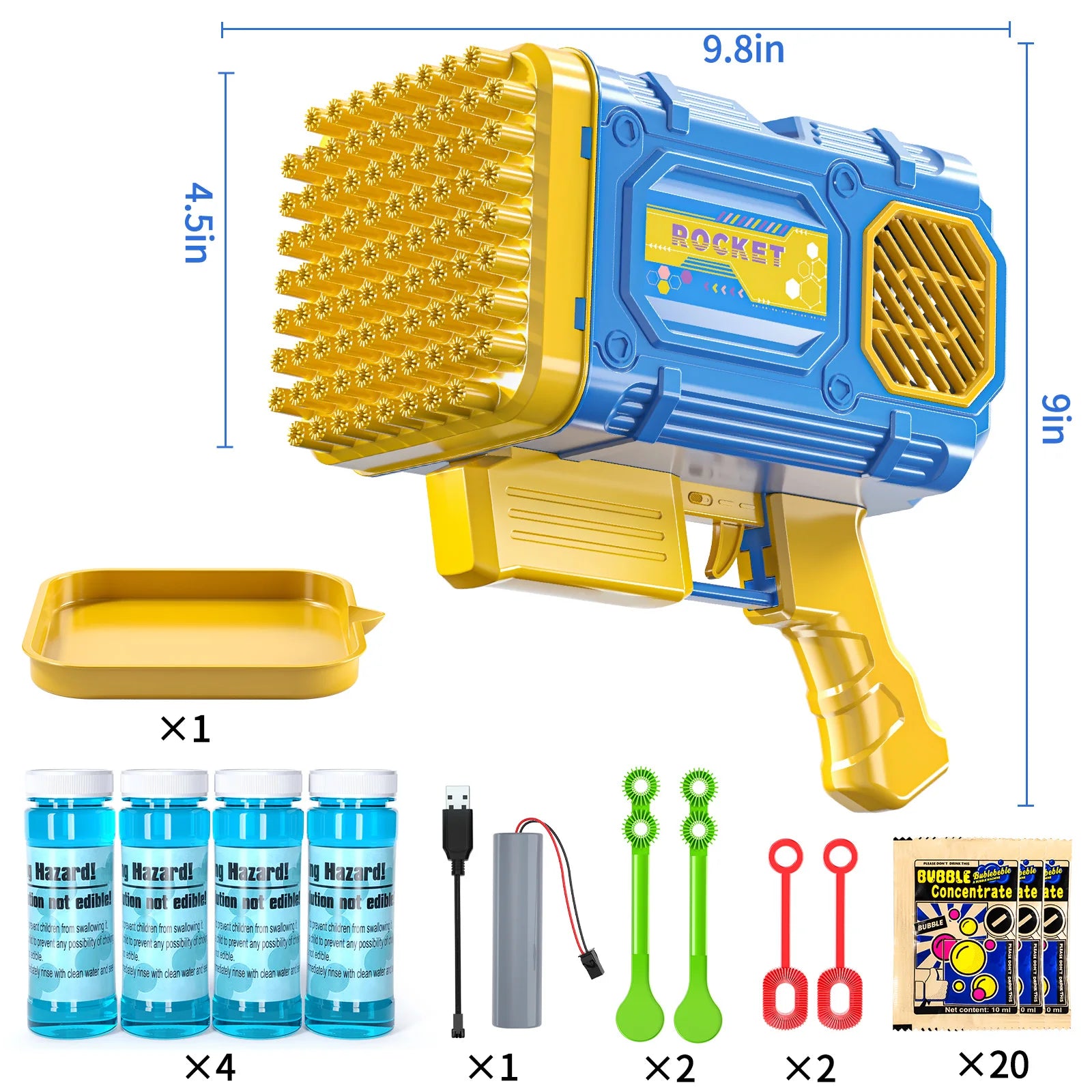 RocketBlast Automatic Bubble Gun for Kids ATHLEXES