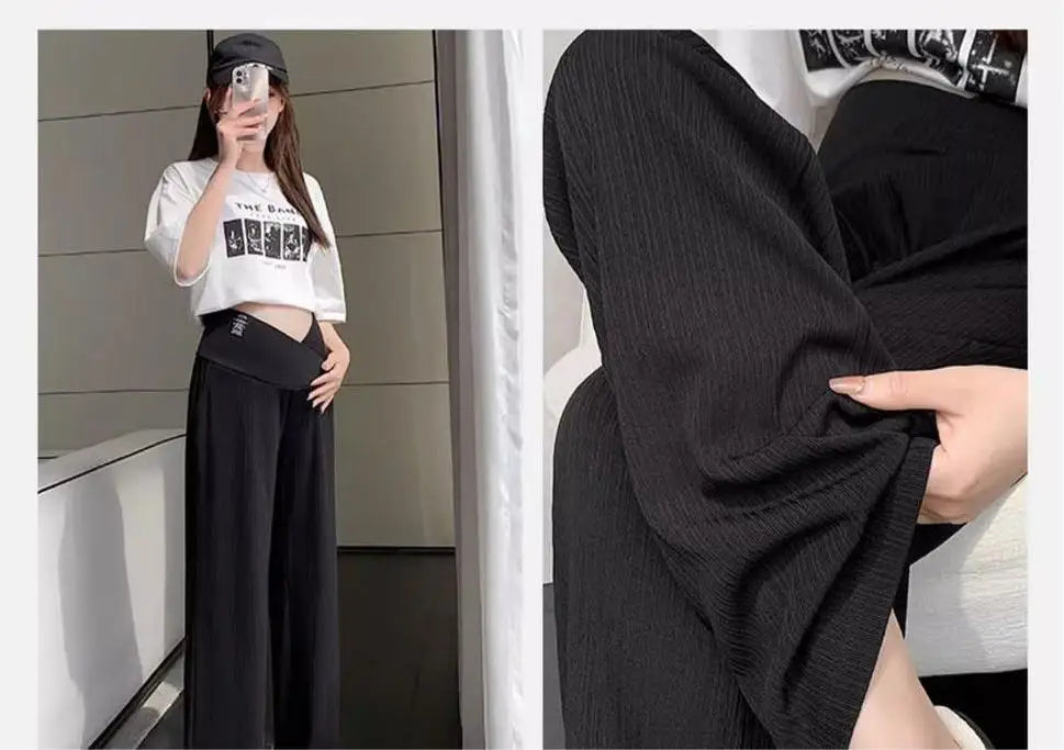 ElegantMum Summer Wide Leg Maternity Pants ATHLEXES