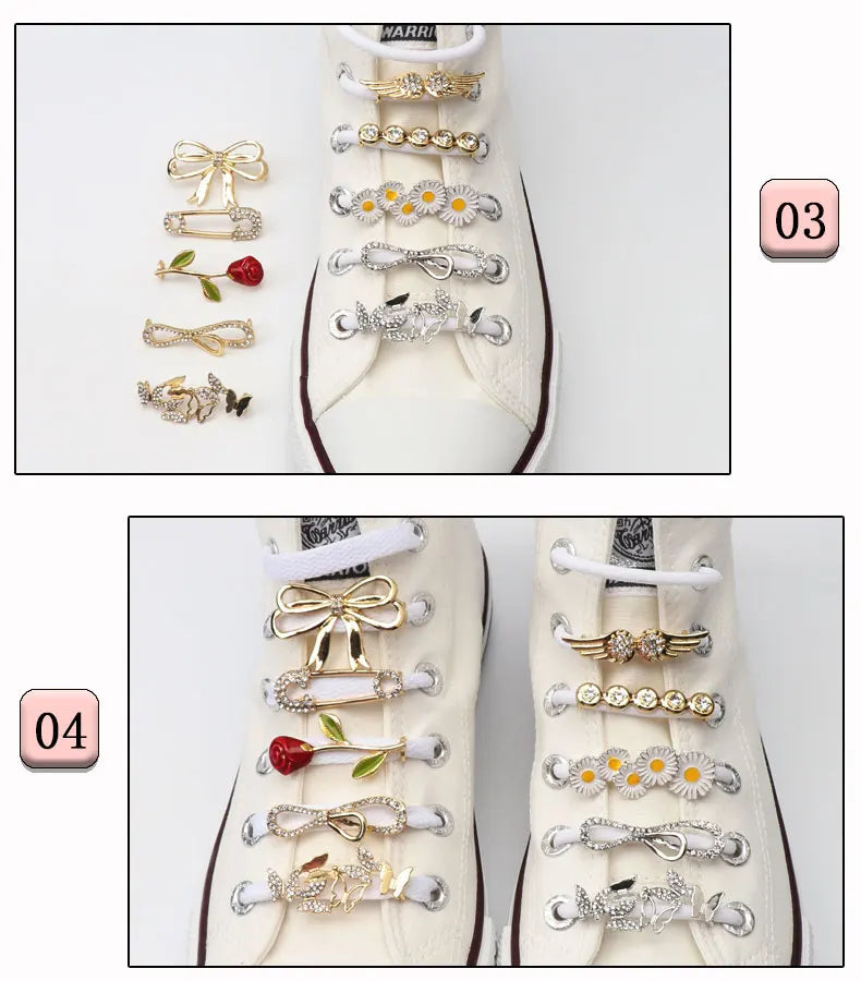 GlamCharm Rhinestone Shoelace Buckles for Sneakers ATHLEXES