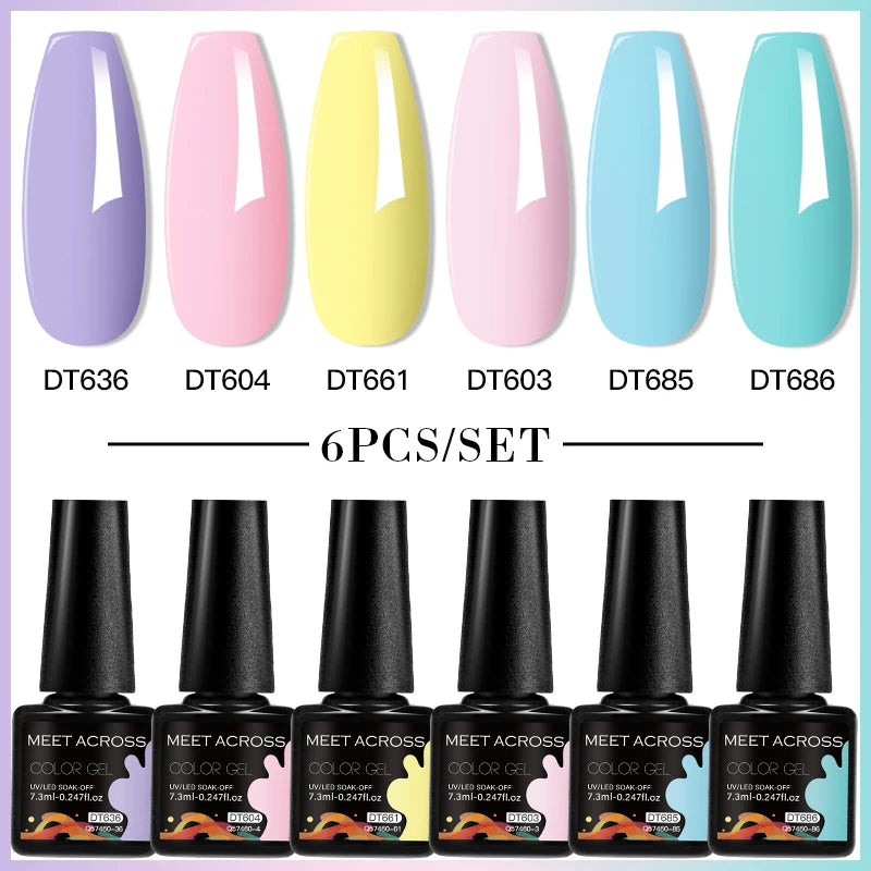 NailArt Pro 6pc UV Gel Polish Kit for Manicure ATHLEXES