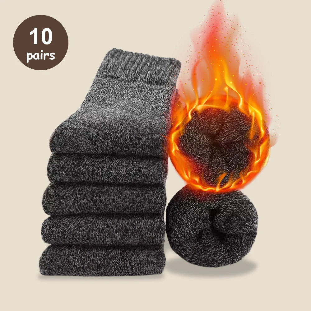 Retro Warm Wool Socks for Men - 5 Pairs ATHLEXES