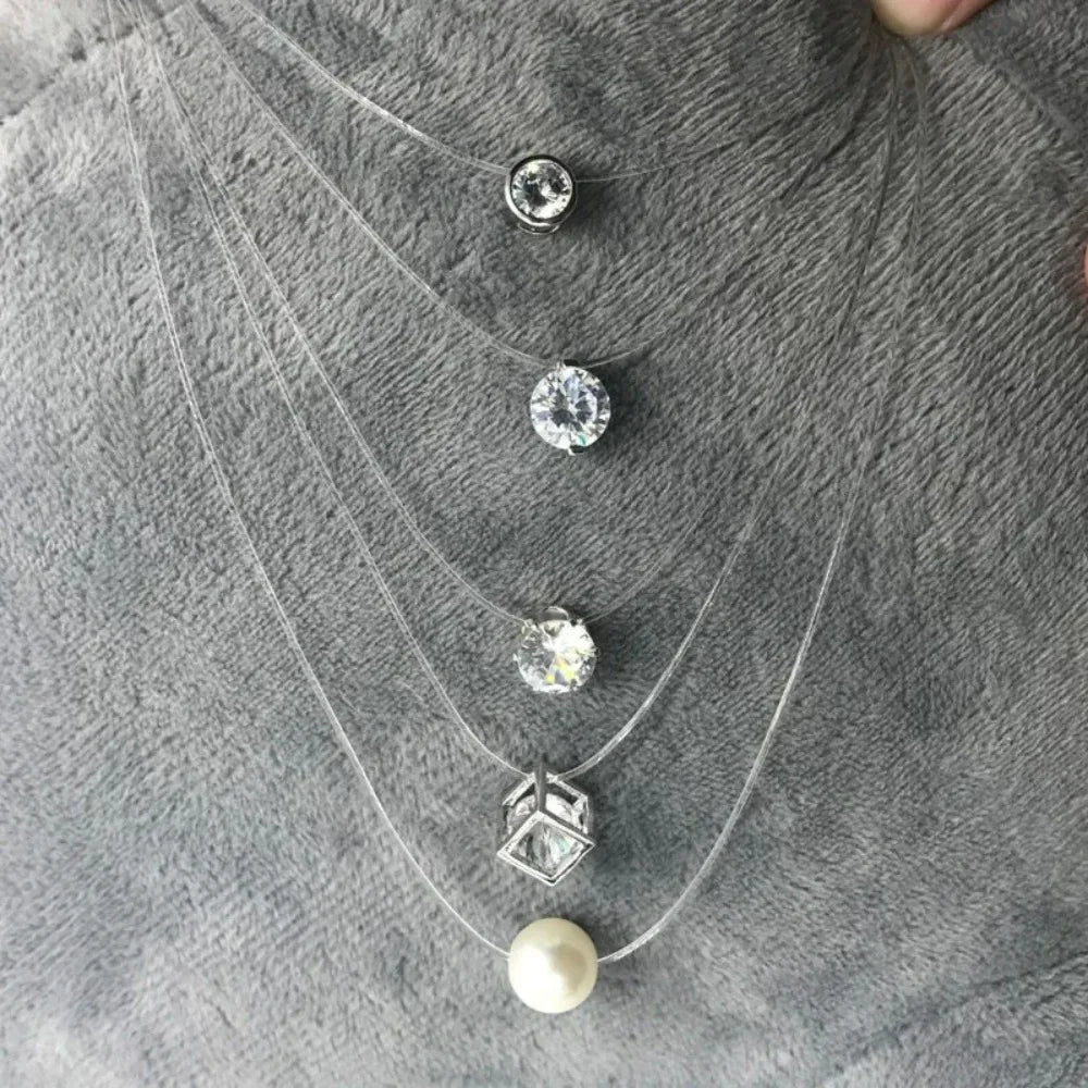 SUMENG Elegant Pearl & Zircon Necklace for Women ATHLEXES