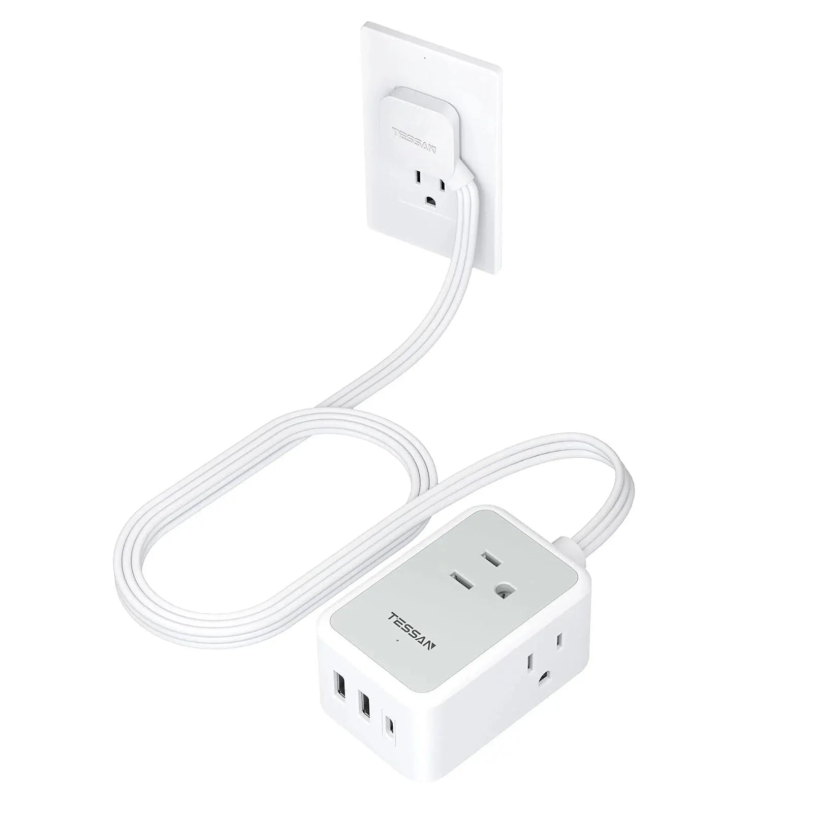 TESSAN Ultra Thin 6-in-1 Power Strip with USB Ports ATHLEXES