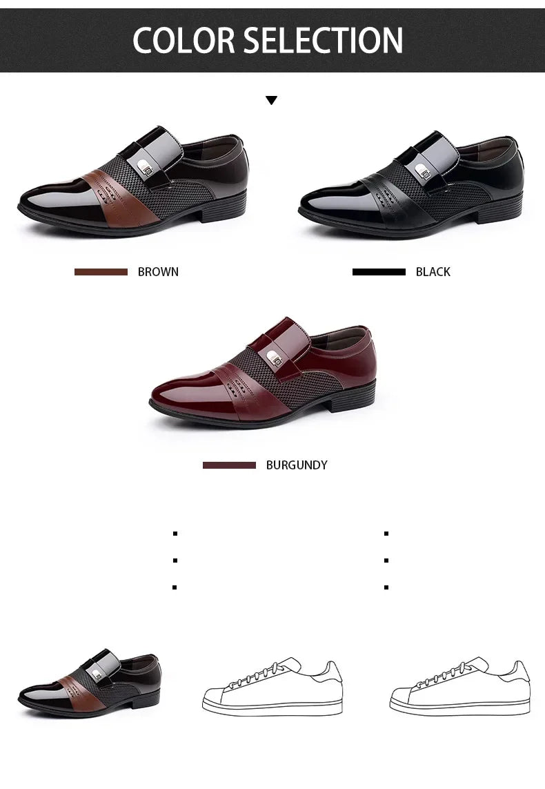 Classic Black Pointed Toe Leather Loafers for Men ATHLEXES