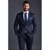 Navy Blue Notch Lapel Men's Suit Set for Business Casual Wear ATHLEXES