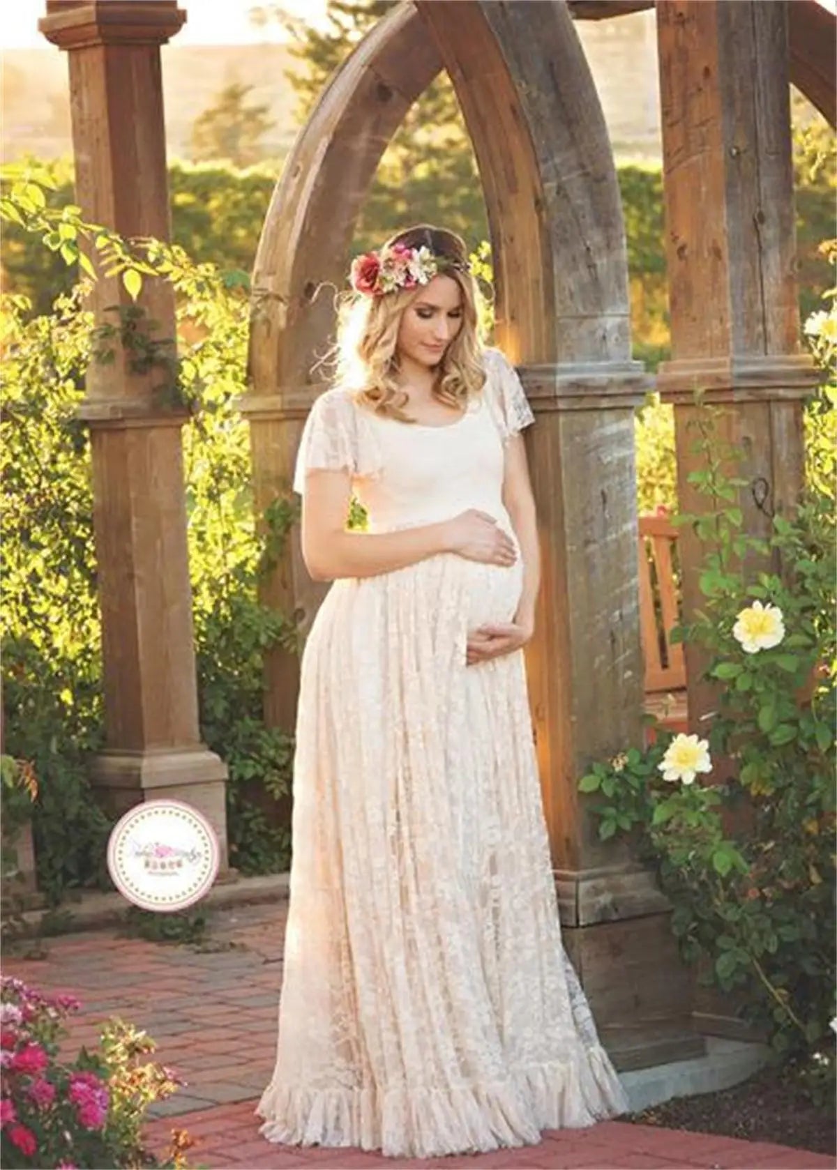Luxe Lace Maternity Dress for Stunning Photoshoots ATHLEXES