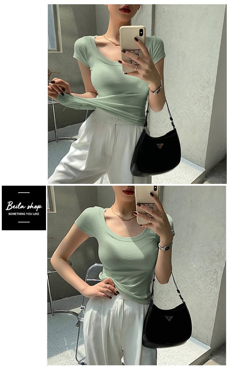 AOSSVIAO 100% Cotton Womenâ??s Slim Fit Tees ATHLEXES