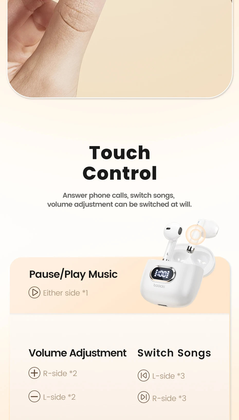 Toocki TWS Bluetooth 5.3 Sports Earphones ATHLEXES