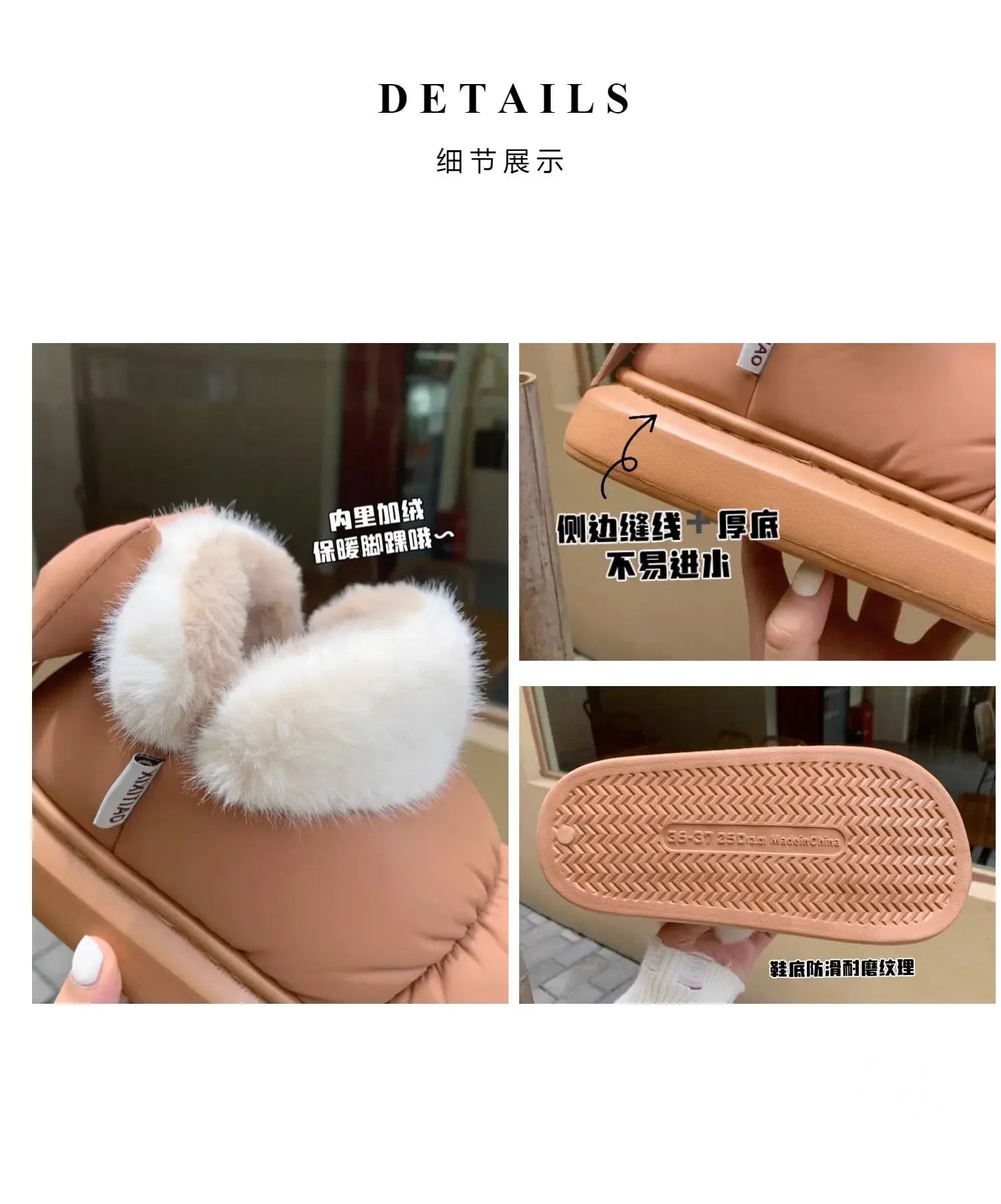 Cute Warm Ankle Boots Winter Women's Bow Warmth Plush Bow Cotton Shoes 2024 New Waterproof Down Cloth Short Barrel Snow Boots ATHLEXES