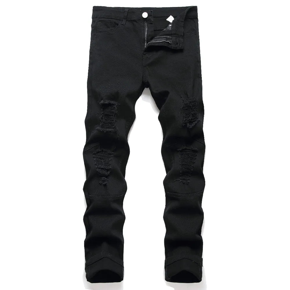 Urban Edge Black Ripped Skinny Biker Jeans ATHLEXES
