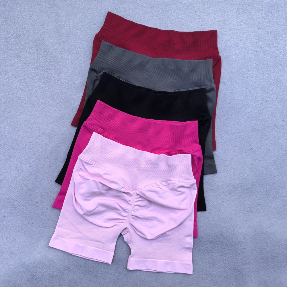 Seamless Flex Ribbed Yoga Shorts for Women ATHLEXES