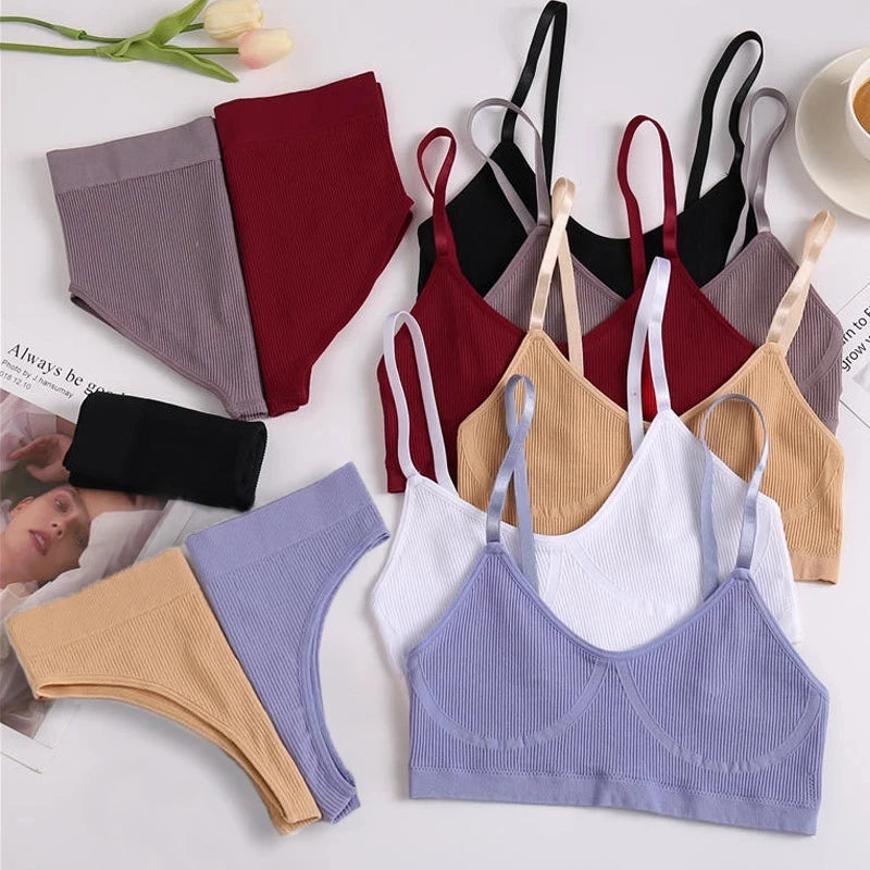 Women Bra Set Panties Sexy Push Up Bralette Sports Lingerie S-XL ATHLEXES