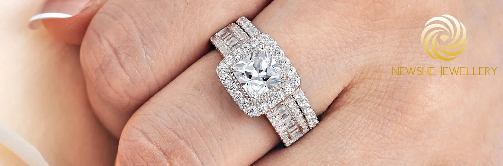 Newshe 925 Silver Luxury Bridal Ring Set for Women ATHLEXES
