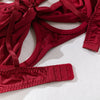 Sexy Lingerie Set Bow Bra Black Temptation Four Piece Set ATHLEXES