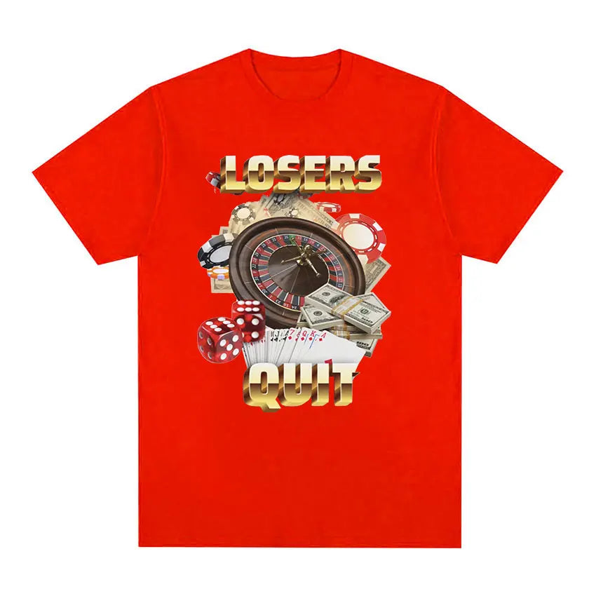 Vintage Losers Quit Gambling Meme T-Shirt ATHLEXES